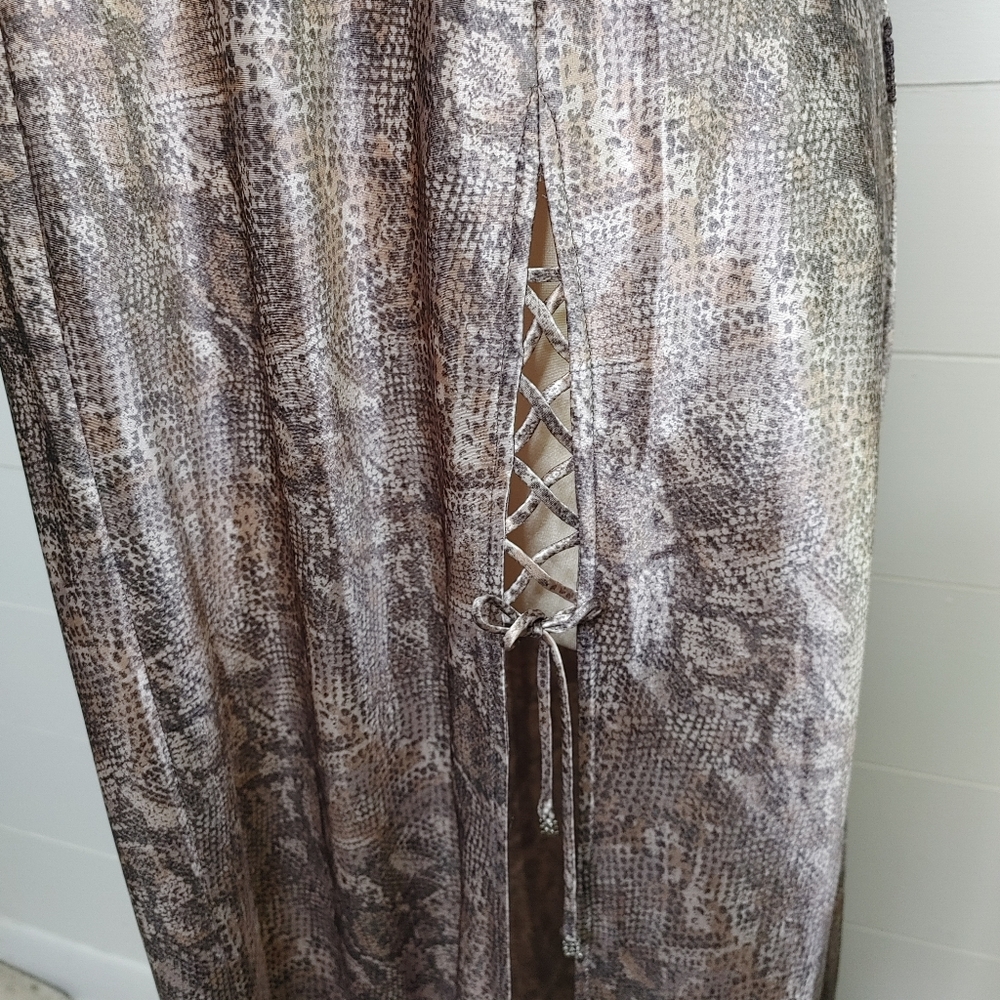 La Senza snakeskin printed satin maxi slip dress size M - Picture 4 of 11